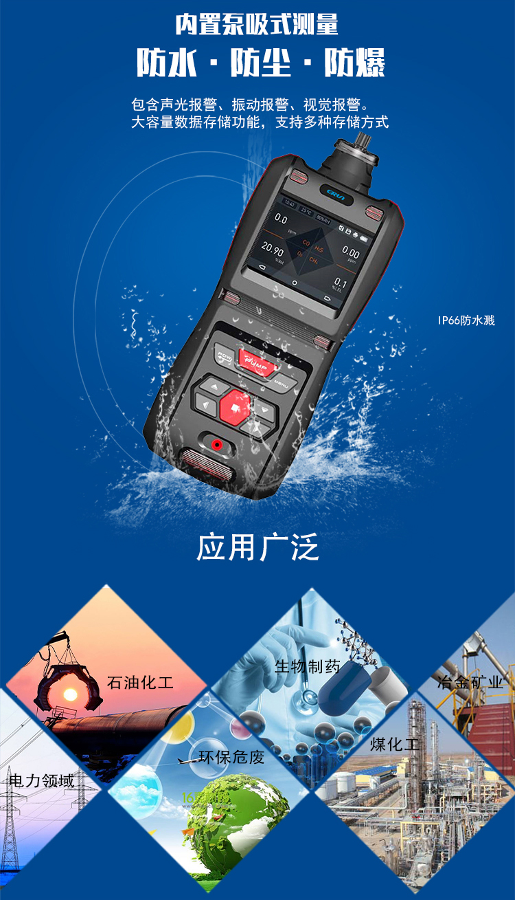 便攜泵吸式亞硝酸乙酯氣體檢測報警儀